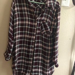 Burgundy Plaid Dress